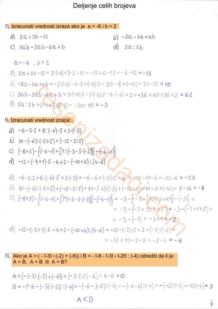 Deljenje celih brojeva 4